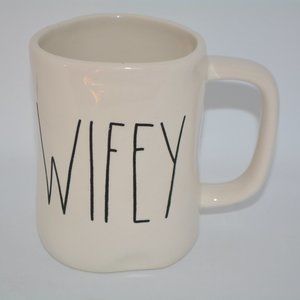 Rae Dunn White WIFEY Mug Artisan Collection Magenta Large Coffee Tea Cup Decor